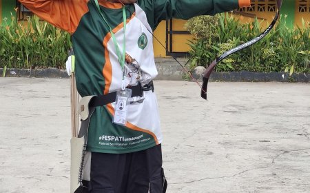 Ghany Yazid Khairi, Atlit Dari Fespati Kabupaten Sijunjung yang Meraih Peringkat 6 Kategori U12 dalam Ajang Lomba Turnamen Panahan Tradisional Piala Bupati Kabupaten Lima Puluh Kota
